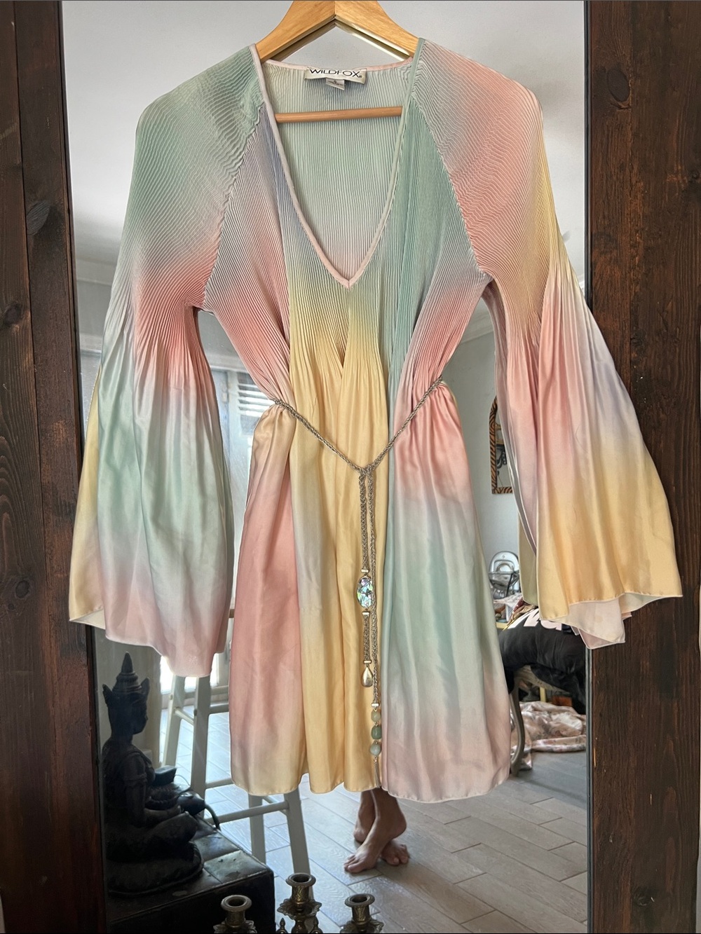 Wildfox Rainbow Tie-Dye Mini Dress no belt included